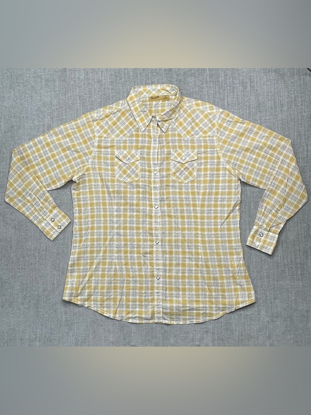 Wrangler Woman's Pearl Snap Plaid Dress Shirt XL